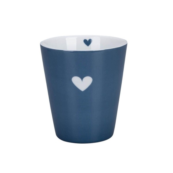 Krasilnikoff Happy mug ohne Henkel "Colourful Heart" (Thunder Blue)