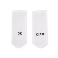 Socken "ok ciao!" (Weiß) von Eulenschnitt