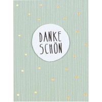 Minikarte "Dankeschön" - 6x8 cm (Grün/Gold/Weiß) von räder Design