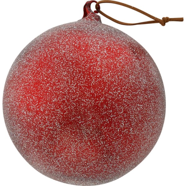 GreenGate Weihnachtskugel mit Glitzer "Winter" - Extragroß (Rot)