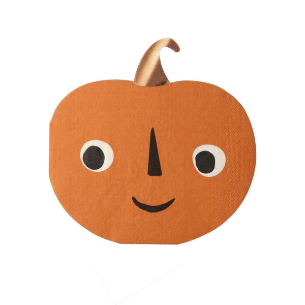 Halloween-Servietten "Kürbis mit Gesicht" aus Papier - 16 Stk von Meri Meri