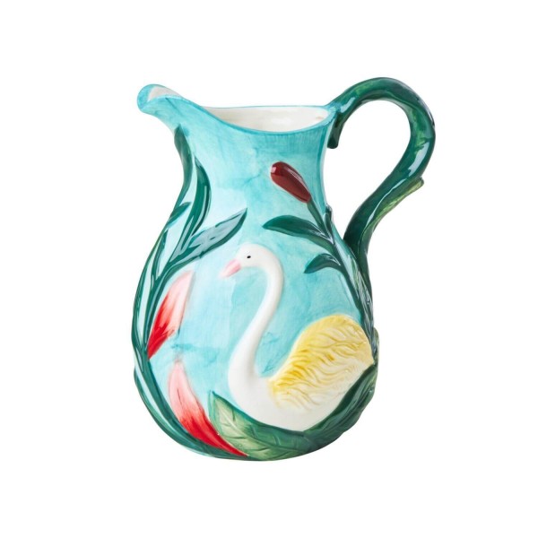 rice Vase aus Keramik "Schwan" (Grün/Weiß)