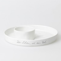 Schale "Mittelpunkt - Das Leben ist ein Fest" - 25x5 cm (Weiß) von räder Design