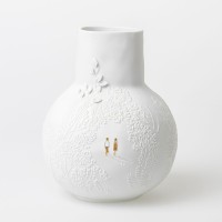 Vase "Dankbar - Parkspaziergang" - 20,5x25 cm (Weiß) von räder Design