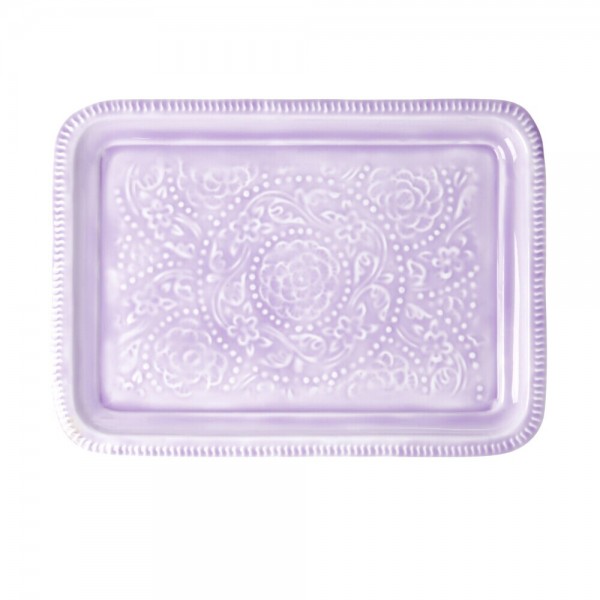 rice Tablett aus Metall - Rechteckig (Lavendel)