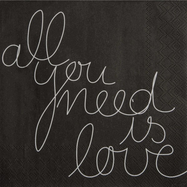 Papierservietten "All you nee is Love - DINING" (Schwarz) von räder Design