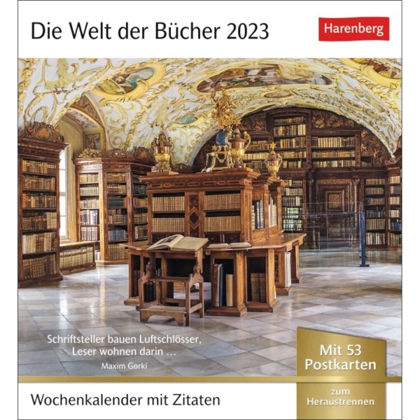 Postkartenkalender 2023 "Die Welt der Bücher" von Harenberg