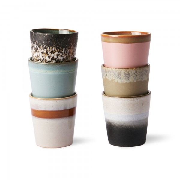 Kaffeetasse ohne Henkel im 6er-Set "70s ceramics) von HKliving