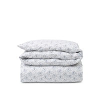 Bettdeckenbezug aus Baumwolle "Blume" - 135x200cm (Hellgrau/Blau) von Lexington