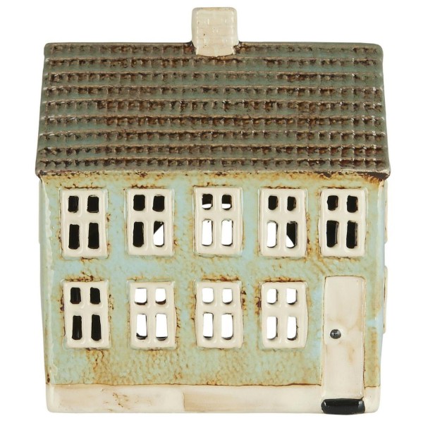Ib Laursen Teelicht-Haus "My Home Town - weiße Tür"- 13,5 cm
