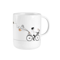 Geschenktasse "Radfahren" - 8x10 cm (Weiß) von räder Design