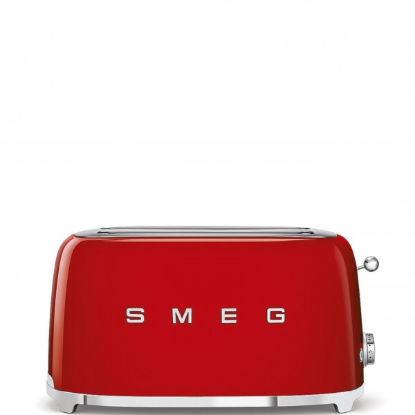 smeg Set aus 2-Schlitz-Toaster lang und Wasserkocher variable Temperatur (Rot)