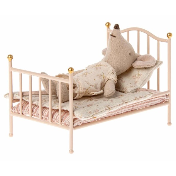 Maileg Vintage Bett für Mäuse - 9 cm (Rosa)