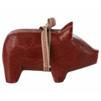Maileg Schwein aus Holz - Klein (Rot)