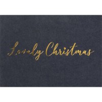 Weihnachtswunschkarte "Lovely Christmas" - 11,8x16,6 cm (Schwarz/Gold) von räder Design