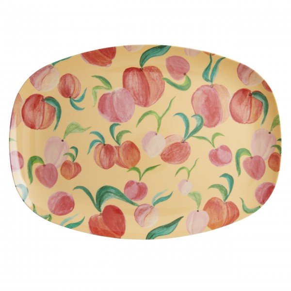 rice Melamin Platte - Rechteckig "Peach" (Apricot)