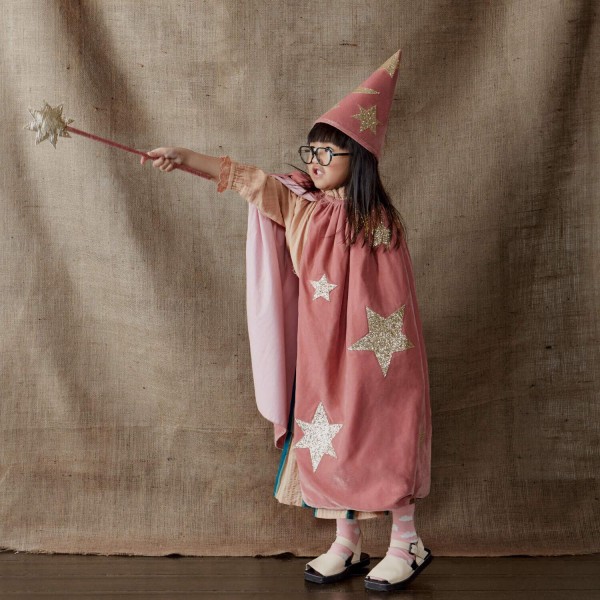 Zauberer-Kostüm für Kinder mit Zauberstab - 3 tlg. (Rosa) von Meri Meri