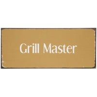 Ib Laursen Metallschild "Grill Master" - 30,5x13 cm (Gelb/Weiß)