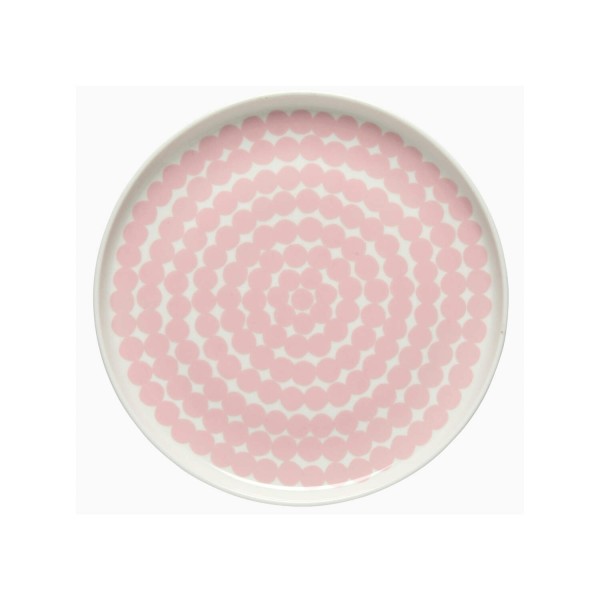 marimekko Frühstücksteller "Oiva Siirtolapuutarha"- Ø: 20 cm (Pink/Weiß)