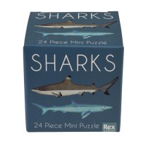 Mini-Puzzle "Sharks" - 15x15 cm (Blau) von Rex London