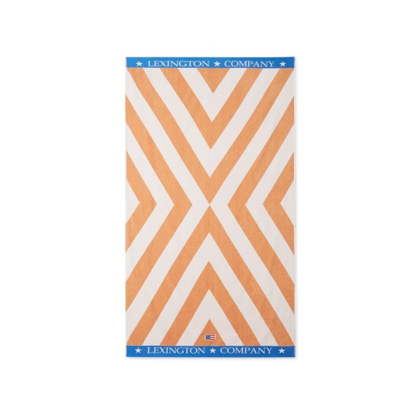 Strandtuch "Graphic" - 100x180 cm (Beige/Weiß/Blau) von Lexington
