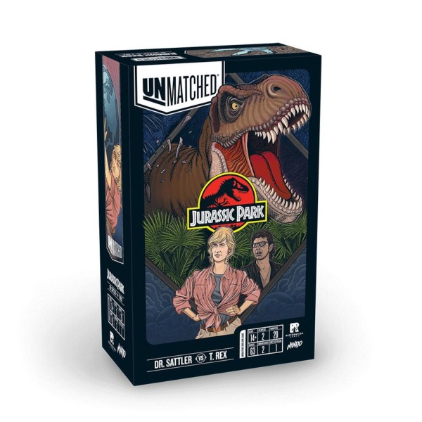 Gesellschaftsspiel "Unmatched Jurassic Park 2: Dr. Sattler vs T-Rex" (EN) von iello