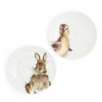 Teller "Coupe Plates - Bunny & Duckling" im 2er-Set - 16,5x1,5 cm (Weiß) von Wrendale