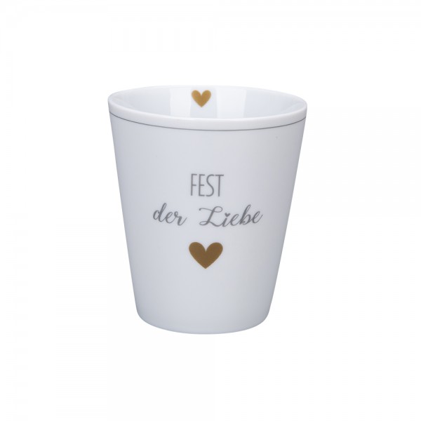 Krasilnikoff Happy Mug "Fest der Liebe" (Weiß / Gold)