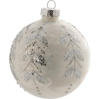 GreenGate Weihnachtskugel "Inge-Marie" - 8 cm (Antique Silver)