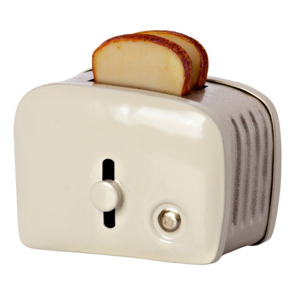 Maileg Spielzeug-Toaster mit Brot (Off White)
