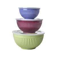 rice Keramik-Schale im 3er-Set - 22x10,5 cm (Grün/Aubergine/Lavender)