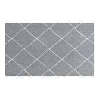 Waschbare Fußmatte "Karos" - 45x75 cm (Grau/Weiß) von Eulenschnitt
