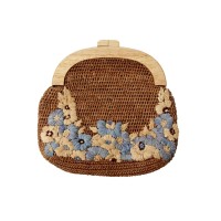 Bast-Tasche "Ava" mit gestickten Blumen (Tea) von CURRY