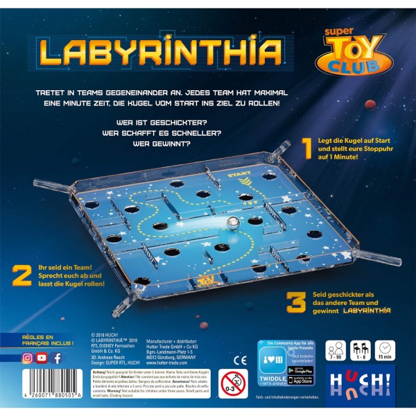 "Labyrinthia" Geschicklichkeitsspiel für Kinder von HUCH!