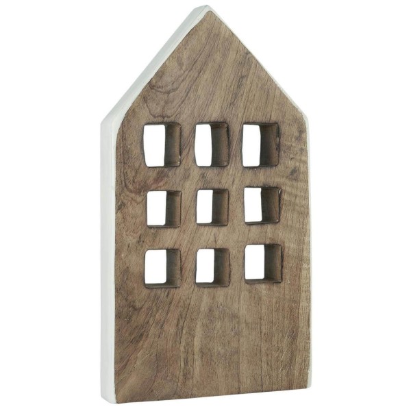Ib Laursen Deko-Haus aus Holz mit 9 Fenstern - 28 cm (Mango/Weiß)