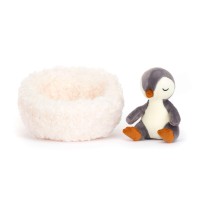 Jellycat Kuscheltier Pinguin "Hibernating" - 13 cm (Grau/Weiß)