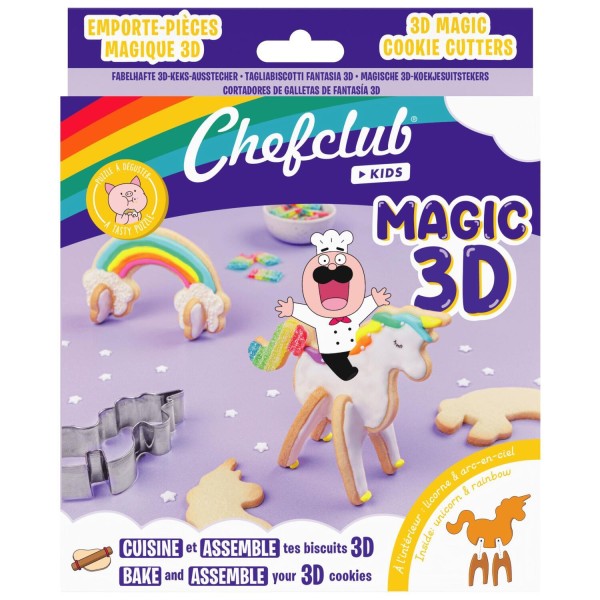 Keksausstecher-Set "Einhorn & Regenbogen Magic 3D" von Chefclub Kids