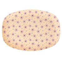rice Melamin Platte rechteckig "Flowers" (Soft Pink)
