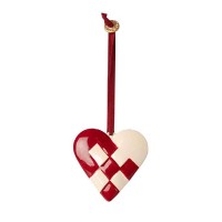 Maileg Metallornament "Braided Heart" - 6,5x6 cm (Rot)