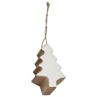 Ib Laursen Weihnachtsdeko Anhänger "Tannenbaum" - 5,5x3,5 cm (Weiß)