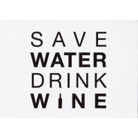Weinkarte "Save water drink wine"- 11,8x16,6 cm (Weiß) von räder Design