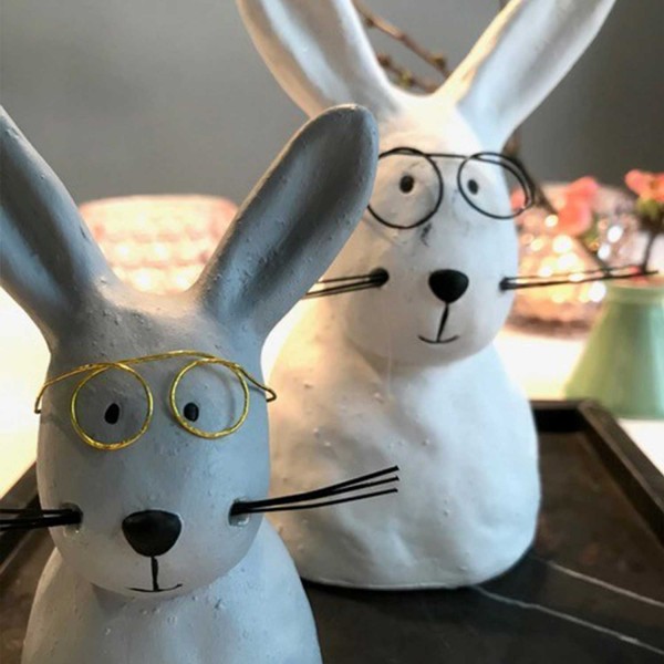 Deko-Hase mit Brille "Nerdy" - M (Grau) von Gift Company
