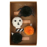 Halloween-Haarspangen mit Pompoms - 4er-Set von Meri Meri