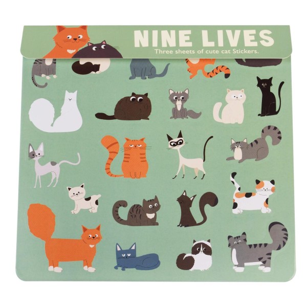 Katzen-Aufkleber "Nine Lives" von Rex LONDON