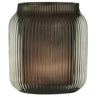 Ib Laursen Teelichthalter aus Glas - 8 cm (Dunkelbraun)