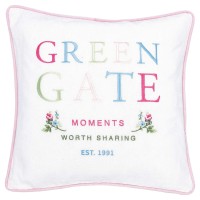 GreenGate Kissenbezug mit Stickerei "Greengate Moments" - 40x40 cm (White)