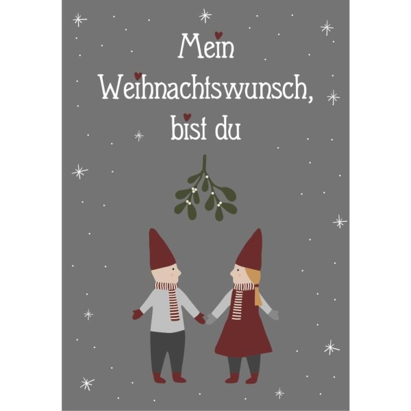 Ib Laursen Metallschild "Mein Weihnachtswunsch bist du" - 14x20 cm (Grau/Bunt)