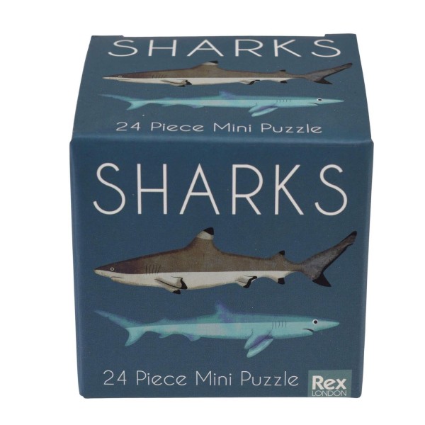 Mini-Puzzle "Sharks" - 15x15 cm (Blau) von Rex London