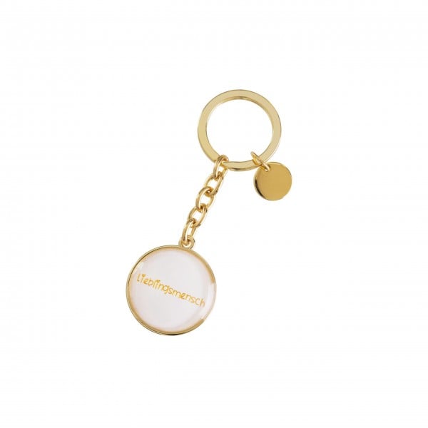 Schlüsselanhänger Lieblingsmensch "Cabochon" (Gold) von Gift Company