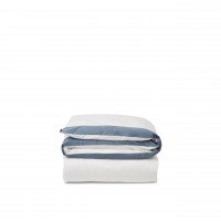 Bettdeckenbezug aus Baumwollsatin "Streifen" - 135x200 cm (Blau/Weiß) von Lexington